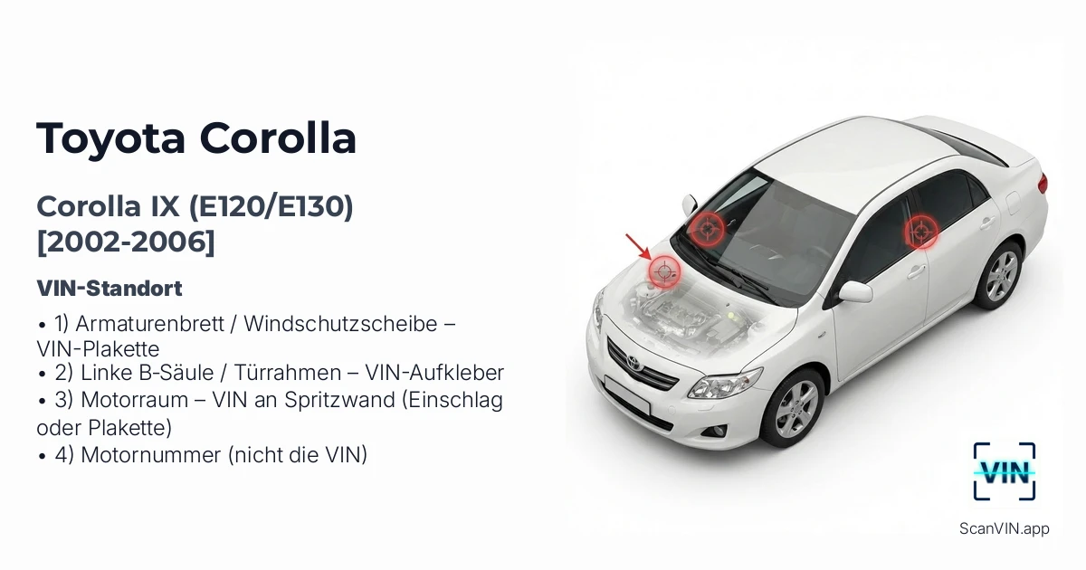 Toyota Corolla IX E120e130 2002 2006