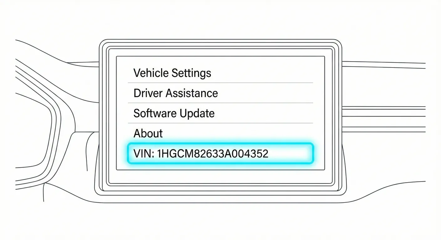 Audi A7 Screen / infotainment (VIN location)