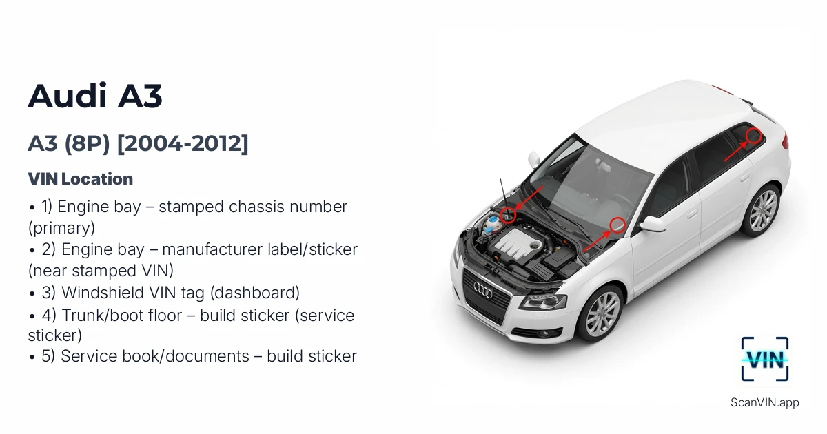 Audi A3 8p 2004 2012