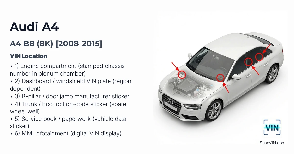 Audi A4 B8 8k 2008 2015