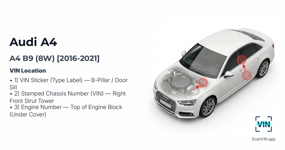 Audi A4 B9 8w 2016 2021