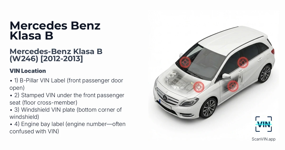 Mercedes-benz Klasa B W246 2012 2013