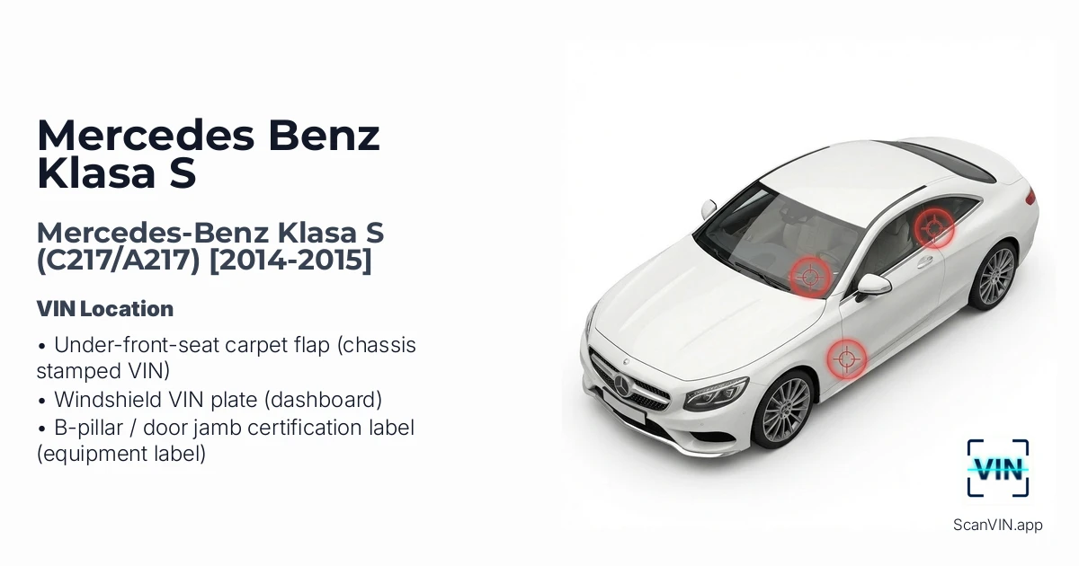 Mercedes-benz Klasa S C217a217 2014 2015