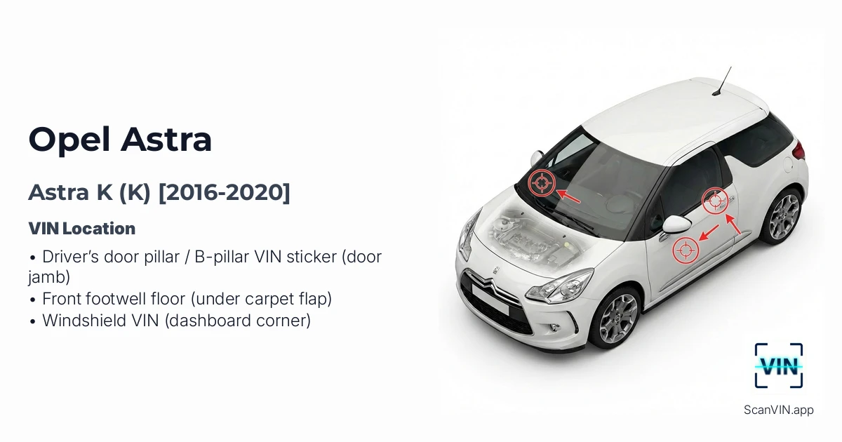 Opel Astra K K 2016 2020