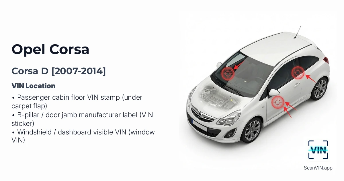 Opel Corsa D 2007 2014