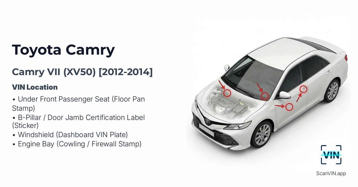 Toyota Camry VII Xv50 2012 2014