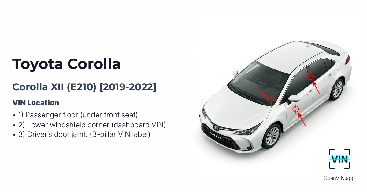 Toyota Corolla XII E210 2019 2022