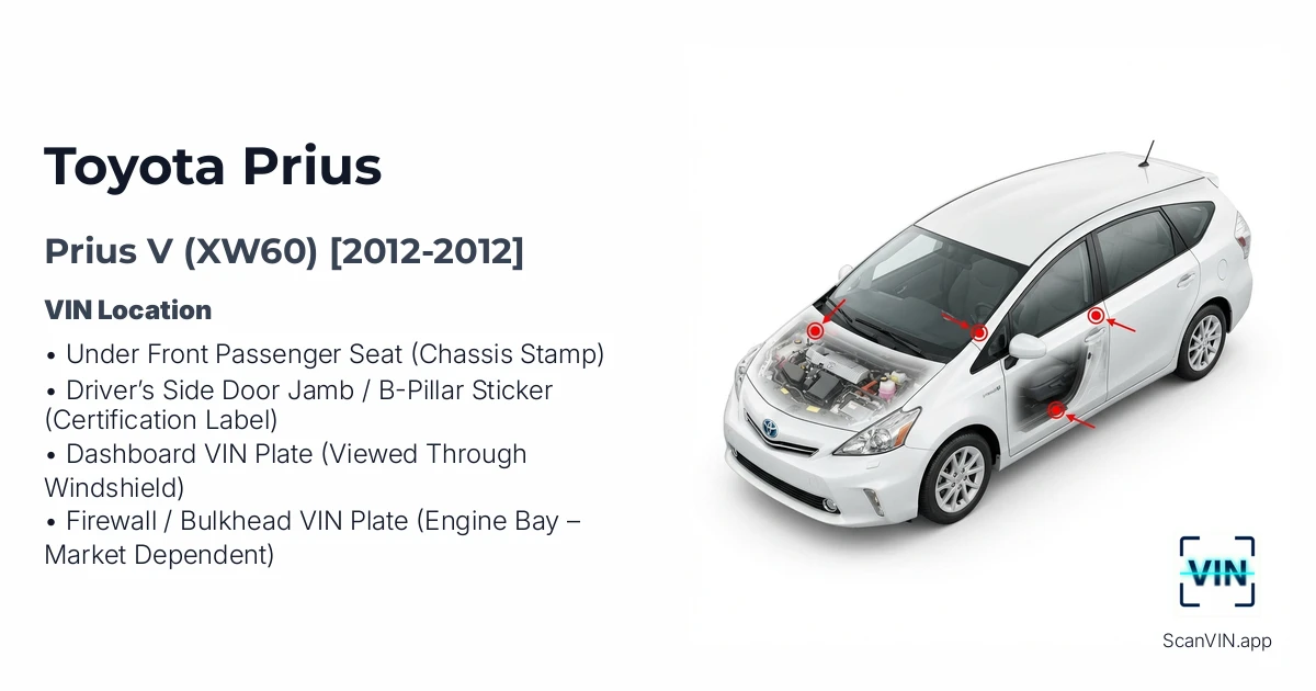 Toyota Prius V Xw60 2012 2012