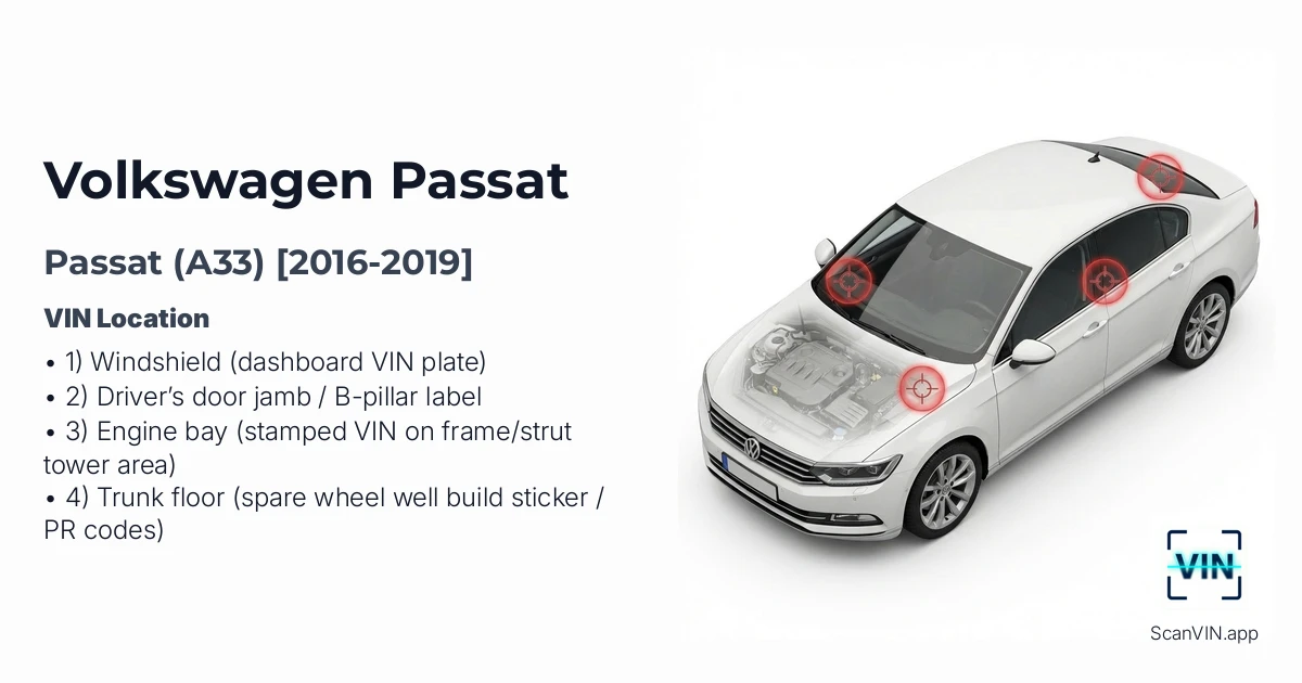 Volkswagen Passat A33 2016 2019